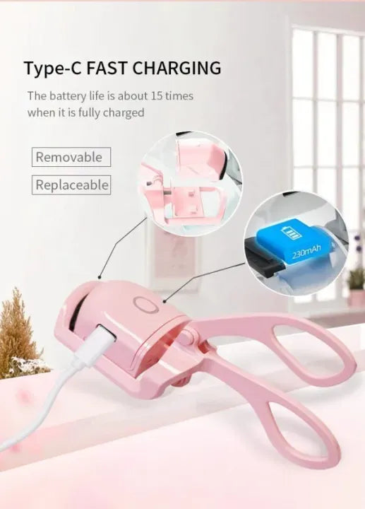 Electric Eyelash Curler | Electric eyelash applicator | Heated Eyelashes Curling Tool with USB Rechargeable Design | Quick Heating & Long-Lasting Curl