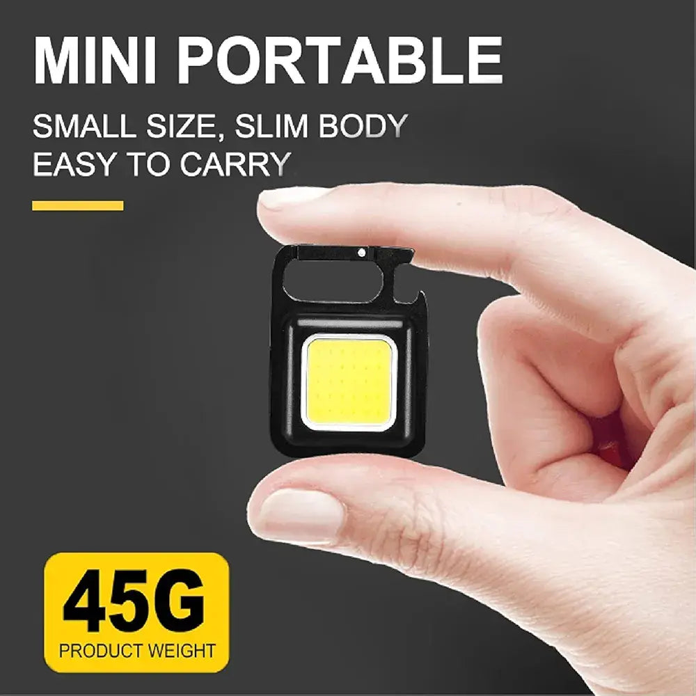 Pocket Flashlight Mini Keychains Work Light New Portable USB LED Rechargeable Outdoor Camping Corkscrew